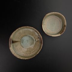【小鉢・向付セット】美濃焼　灰釉　ブルー貫入　小鉢　向付