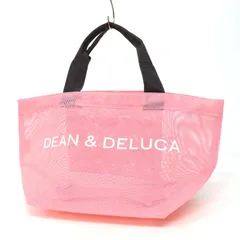 WE25115 新品同様 極美品 DEAN&DELUCA ディーンアンドデルーカ ロゴプリント ナイロン×メッシュ トートバッグ ショッピングバッグ エコバッグ 軽量 カバン ピンク×グレー