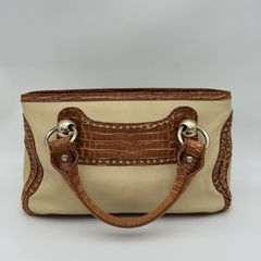 CELINE（セリーヌ）ブギーバッグ　ブラウン系　茶　クロコ型押しレザー　ハンドバッグ　ゴールド金具　レディースバッグ【中古】