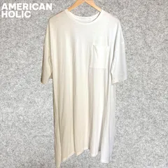 AMERICAN HOLIC ホワイト ポケット付き ロングTシャツワンピース Mサイズ