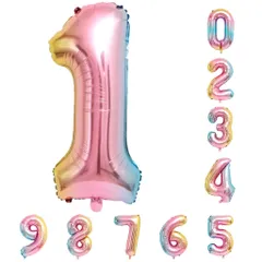 超特大100cm ナンバーバルーン 1 ONE 誕生日 飾り付け用 バースデー アルミホイル風船 40inch
