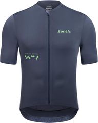 Santic Men's Short-Sleeve Cycling Jersey, Lightweight, Cooling Fabric, Cycling Wear, Road Bike Jersey, Bicycle Wear, with Pockets, Stretchy, Sweat-Wicking, Quick-Drying, UV Protection (Gray, 2XL)