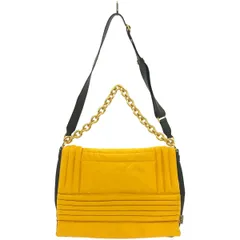 FURLA フルラ キルティングサテンチェーンショルダーバッグ  イエロー
