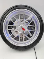 【K-1121】タイヤホイールAssembly 壁掛け時計 工具 バックライトあり 動作確認済み
