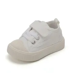 ☆ ホワイト ☆ 27（15cm） ☆ キッズ シューズ 上履き pmy219 スニーカー キッズ 子ども靴 子供靴 男の子 女の子 シューズ 紐靴 運動靴 子供用 靴 クツ くつ キャンバス 体育館 上履き ボーイズ ガールズ 体育館履き