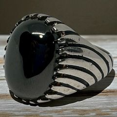 リング 指輪 オニキス 黒 シルバー 925 SILVER 刻印 約22号 無骨 インディアンジュエリー インディアン アクセサリー ビンテージ 50s ~ 60s 70s 80s 90S 天然石 メンズ 一点物 アンティーク 2502 19800 p10