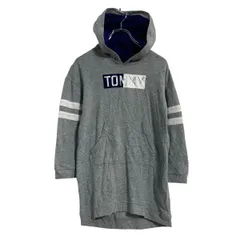 TOMMY HILFIGER プリントスウェット パーカー レディース XS～ グレー トミーヒルフィガー チュニック丈 古着卸 アメリカ仕入 a612-8181