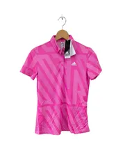 アディダス◆レディース ゴルフウェア ジャカード柄 半袖ポロシャツ Tシャツ ピンク