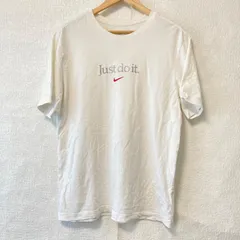 90s 00s (^w^)b NIKE ナイキ just do it. 立体ロゴ クルーネック 半袖 Tシャツ コットン100% TEE トップス ストリート スポーティ シンプル 爽やか ホワイト メンズ 男性 サイズXL