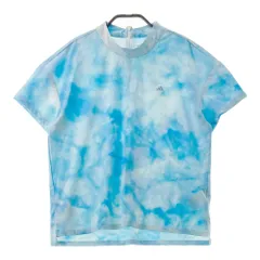 サイズ：L ADIDAS GOLF アディダスゴルフ 2024年モデル ; ハーフジップ 半袖Tシャツ 総柄 ブルー系 [240101334849]# ゴルフウェア レディース ストスト