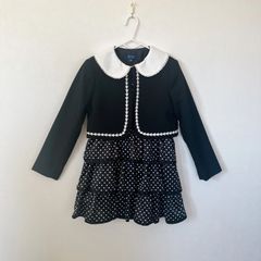 My classics マザウェイズ  matherways 130cm 女の子 キッズフォーマル ブラック ドット柄 卒園式 入学式 発表会