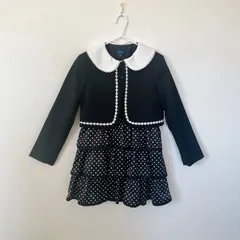 My classics マザウェイズ  matherways 130cm 女の子 キッズフォーマル ブラック ドット柄 卒園式 入学式 発表会