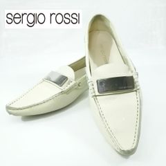 新品 未使用】 KISCO ホワイト レザー ローファー ゴールド金具 37 