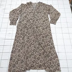 ◇ ⊂ アーバンリサーチアイテムズ 花柄 長袖 ロング 総柄ワンピース サイズフリー ブラック系 レディース E  【1508260031943】