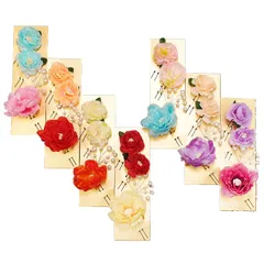 髪飾り 浴衣 成人式 振袖 袴 ３点セット 白 赤 橙 黄 緑 青 紫 ピンク 大人 かんざし 簪 卒業式 フォーマル 結婚式 花飾り パール W28 髪飾り 303-284 m891