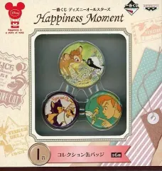 【中古】バッジ・ピンズ(キャラクター) バンビ＆ピノキオ＆ピーター・パン コレクション缶バッジ 「一番くじ ディズニーオールスターズ Happiness Moment」 I賞