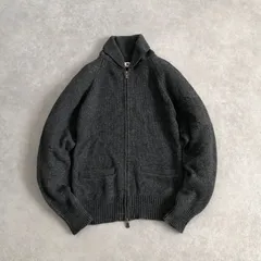 美品 M ヘチマ襟 カシミヤ混 ウール ニット ブルゾン ジャケット エムのサムネイル