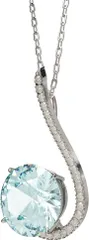ZURSANA レディースペンダントネックレスS925シルバー 誕生石ジュエリー 女性への贈り物 結婚記念日のプレゼントに Blue of the Sky( 3月と12月 Blue of the Sky)