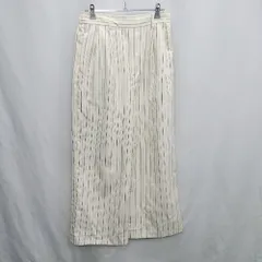 ◇ Θ niko and … ニコアンド ストライプ柄 スラックスパンツ サイズM アイボリー ブラック レディース E  【1502180066511】