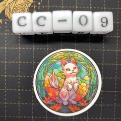 방수 스티커 고양이 스테인드 글라스 스타일 일러스트 멋진 CC-9