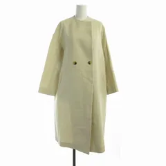 リエス Liesse ノーカラーダブルボタンドロップショルダーコート ロング F アイボリー A0185FC231 /RO