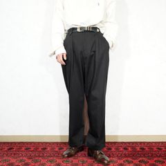 EU VINTAGE ROTTER TUCK DESIGN COTTON SLACKS PANTS/ヨーロッパ古着タックデザインコットンスラックスパンツ