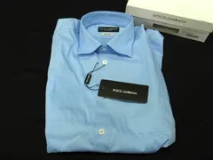 ■極美品■ DOLCE＆GABBANA ドルチェ&ガッバーナ GOLD コットン ワイシャツ 長袖 トップス サイズ 39 洋服 メンズ ライトブルー系 BJ3027のサムネイル