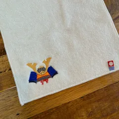 今治タオルハンカチ　兜　お名前刺繍入り