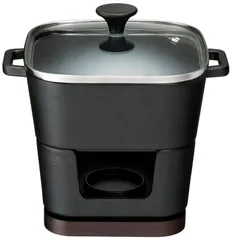 新品 イシガキ産業 イシガキ 鉄鋳物 約幅18.5×奥行14.5×高さ17m 容量約980ml IH対応 デリッシュ・ライフ COLOスクエアポット ガラス蓋付 鍋 コンロセット アウトドア 個食 4239 黒のサムネイル