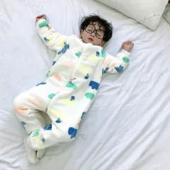 ☆ タイプD ☆ 100cm ☆ キッズ スリーパー pk001 パジャマ キッズ オールインワン スリーパー ルームウエア 寝袋パジャマ 部屋着 寝巻き 寝間着 長袖 柔らか 防寒 保温 ファスナー開閉 ベビー服 子供服 かわいい カワイイ 秋 冬