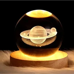 Leiasnow テーブルランプ ナイトライト 月 宇宙 授乳ライト ベッドサイドランプ 間接照明 LEDライト USB充電 土星のサムネイル