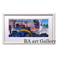 ジェームス・リジィ A taxi and some pigeons 風景画 タクシー