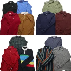 古着卸 まとめ売り ブランドMIX 長袖 ポロシャツ 13枚セット (メンズ XS /S /M /L ) ラコステ トミー ラルフローレン 中古 古着 MY5318