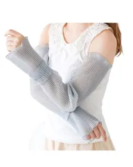 [Liebendo] UVカットアームカバー アイスシルクアームカバー レディース 接触冷感 夏 ひんやり 吸汗速乾 通気性拔群 伸縮性 脱着簡単 紫外線対策 快適 日焼け止め 手袋 おしゃれ 腕カバー 可愛い (ブルーグレー) [ブルーグレー]