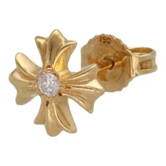 【中古】 CHROME HEARTS クロムハーツ CHプラス スタッド ピアス 22K ダイヤモンド ゴールド クロス イヤリング 1PD 25001406 RS