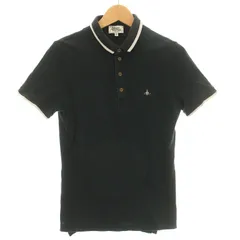 美品 Vivienne Westwood MAN 半袖 ポロシャツ 46 M ヴィヴィアンウエストウッド ポロシャツ 半袖 ネイビー 赤ライン