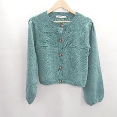 ◇ ⊇ MOUSSY マウジー 長袖 ニットカーディガン サイズF グリーン レディース E  【1412090002724】