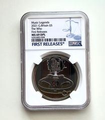 ★NGC準最高鑑定★ 2021年　G.Britain £5 The Who Early Releases NGC MS69 DPL　イギリス　エリザベス女王