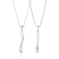 フリースタイル ツイストスティックプレート シルバー925 ペアネックレス