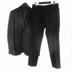 エンポリオアルマーニ EMPORIO ARMANI スーツ 上下 セットアップ ジャケット パンツ スラックス 黒 ブラック シルク ウール 2B 背抜き M LINE 44 ジョルジオアルマーニジャパン株式会社