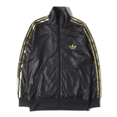 adidas アディダス ジャケット サイズ:L スリーストライプ トラック ジャケット ブラック ゴールド アウター ブルゾン 上着【メンズ】
