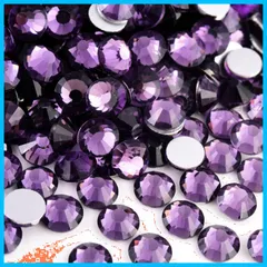 デコ パーツ ネイル ガラス 大容量 【キラキラ輝く】 (SS04/約1.6mm ネイルパーツ ラインストーン パープル) SREGIT