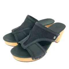 良好 UGG アグ 表記サイズ:24.0 イッサモザイク サンダル  ブラック  レザー レディース　240001150861
