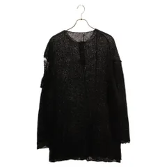 Yohji Yamamoto POUR HOMME (ヨウジヤマモト プールオム) DETACHABLE HENLEY NECK KNIT HN-K06-371 デタッチャブル ヘンリーネックニット 長袖セーター ブラックのサムネイル