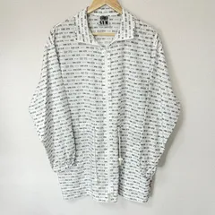 日本製◎(^w^)b OMO GYM by NORMA KAMALI ノーマカマリ ハーフ丈 ジップアップジャケット ジャンパー ポリエステル100% ロゴ 総柄 ライトアウター 薄手 軽量 レナウン ホワイト 白 レディース