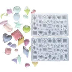 【Ever garden】シリコンモールド 宝石型 ジュエリー 小さい 宝石 ジュエリー型 ネイルパーツ トレカ デコ パーツ デコレジン ミニ レジン アクセサリー 作成 ネックレス イヤリング ピアス ペンダント キーホルダー シリコン モールド アロ 0