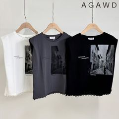 【爆速配送】【即納】 アガウド AGAWD トップス 25春夏 Photo Print Shoulder Tank フォトプリントショルダータンク ノースリーブ ミドル丈 1925-6020