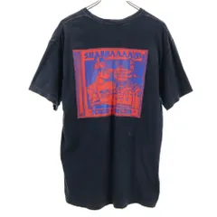 SHABBAAAAA バックプリント 半袖 Tシャツ M ネイビー SHABBAAAAA メンズ