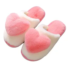 [レリカ] もこもこ あったか ハート ルーム シューズ 軽量 保温 スリッパ 室内 暖かい 防寒 厚底 履き ボア レディース かわいい おしゃれ ふわふわ ブーツ お洒落 洗える 滑り止め オフィス サンダル 部屋 [レッド] [23.0~23.5 cm]