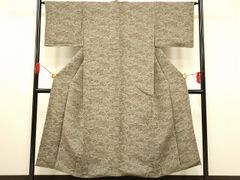 平和屋着物■上質な小紋　型染め　風景文　鬼しぼ縮緬　正絹　逸品　AAAS2827ay